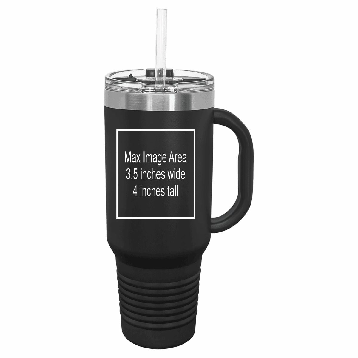 40 oz. Travel Mug with Handle, Straw Included!